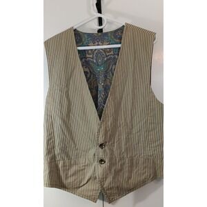 Vintage Unisex Reversible Vest Paisley Stripe  Cottagecore 90s 80s Anthropologie